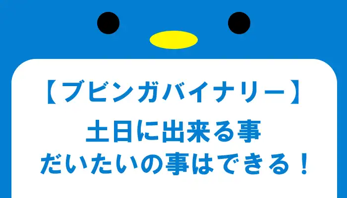 ブビンガバイナリー土日に出来ること