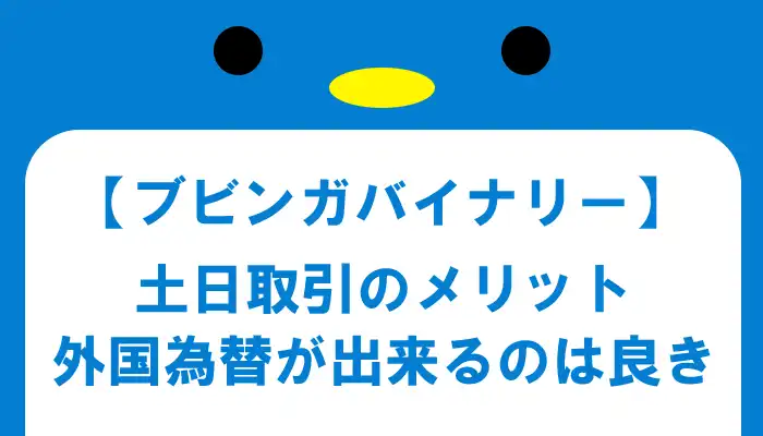 ブビンガバイナリー土日取引のメリット