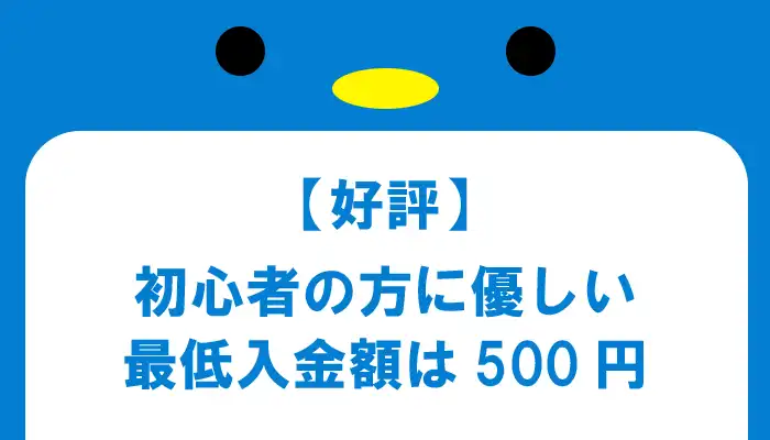 【好評】ブビンガの最低入金額は500円