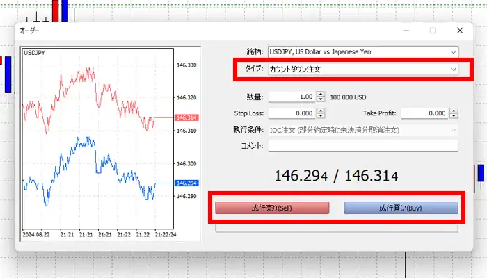 MT4成行注文