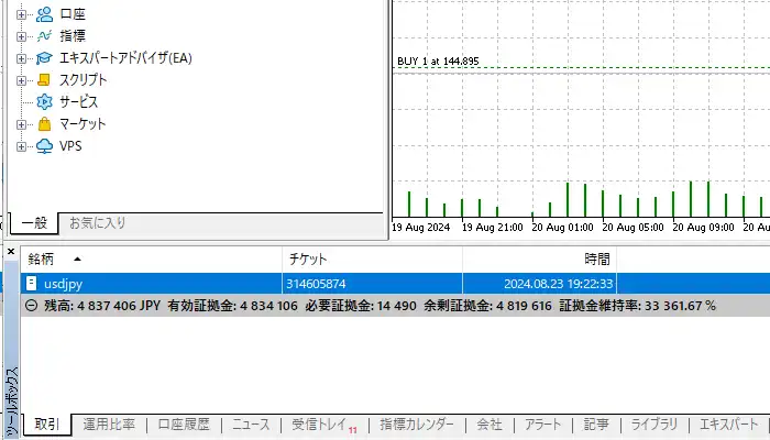 ポジション保持（MT5）