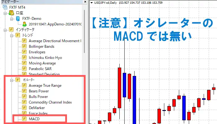 MACD線をヒストグラムから線に変更する1