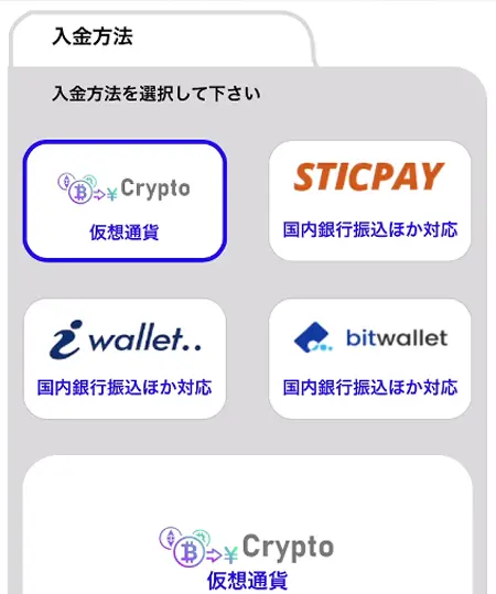 theoption入金の種類