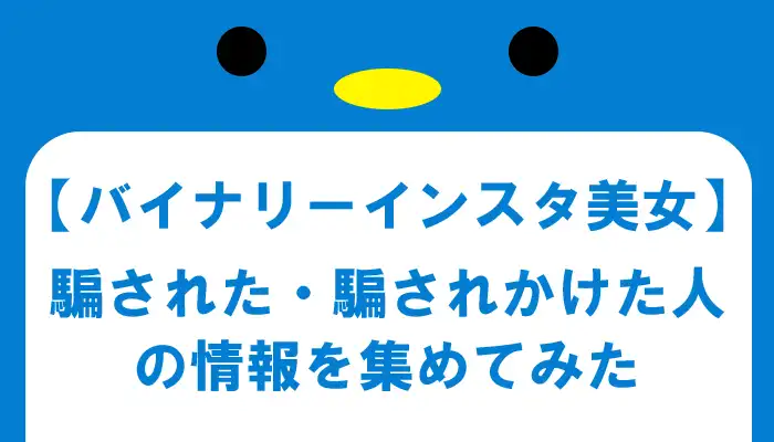 バイナリーインスタ美女の詐欺手口